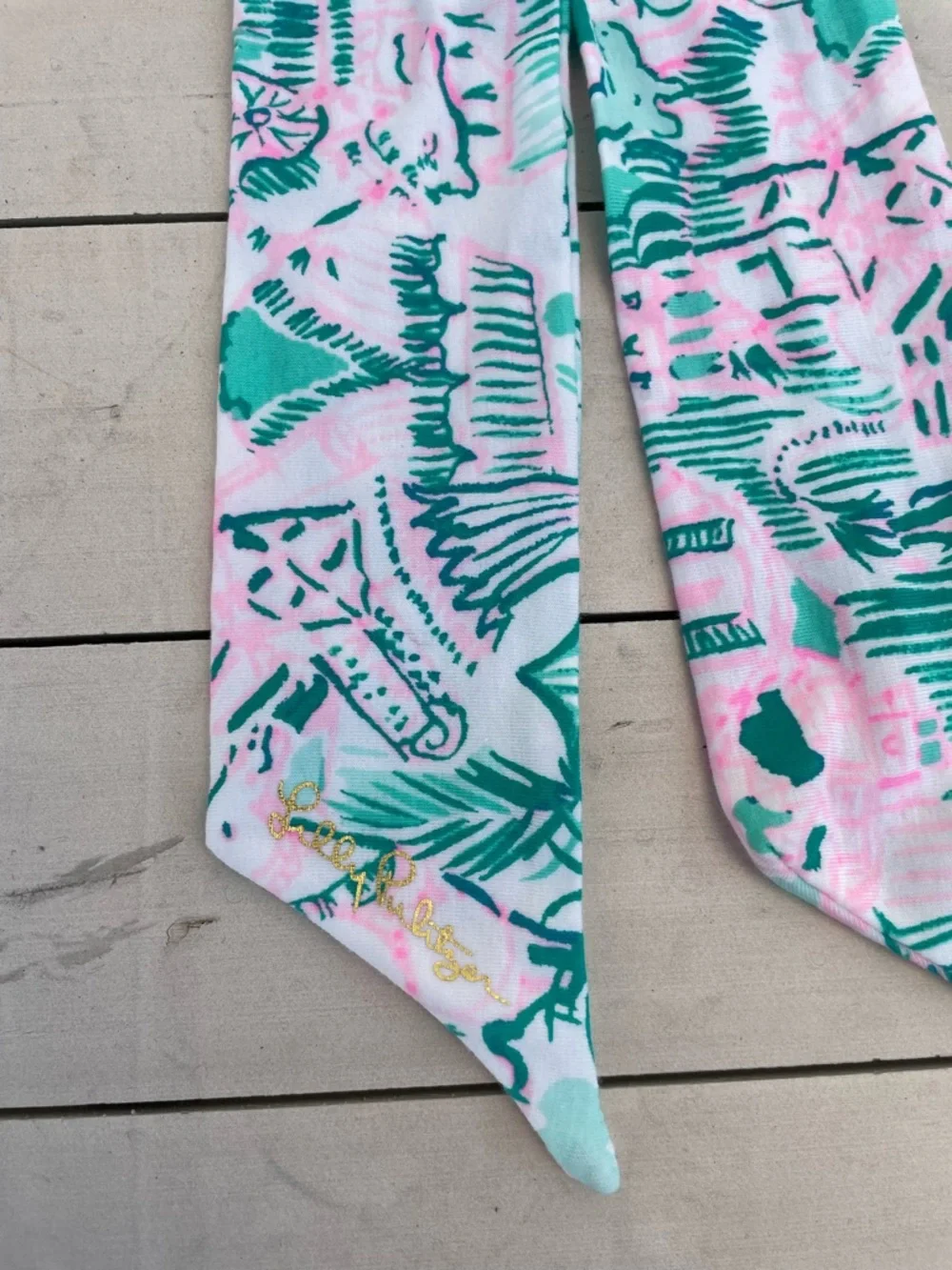 Lilly Pulitzer Pink and Teal Printed Headscarf Headband